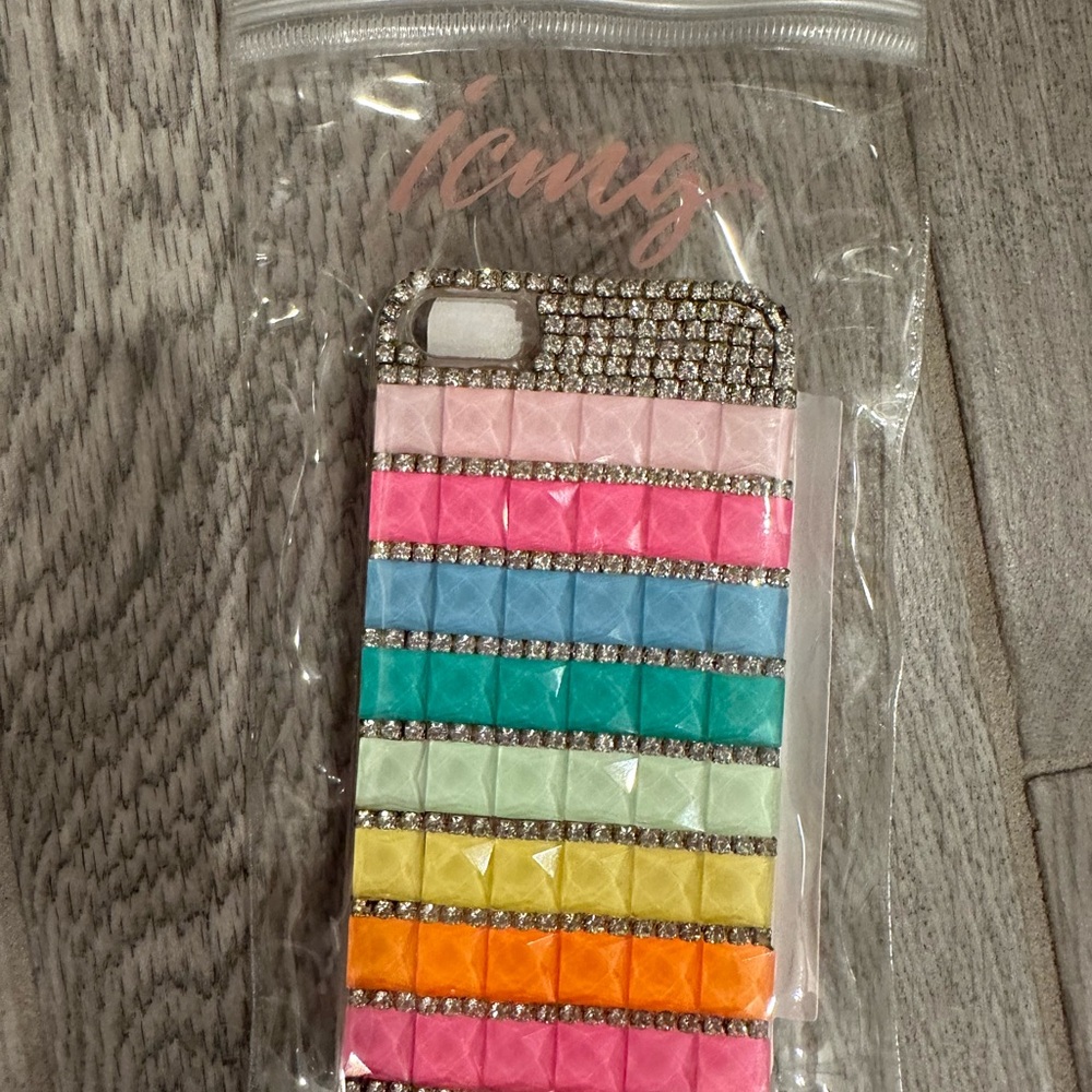 Icing Sparkly/Bling Multi Color Phone Case. New in clear pouch